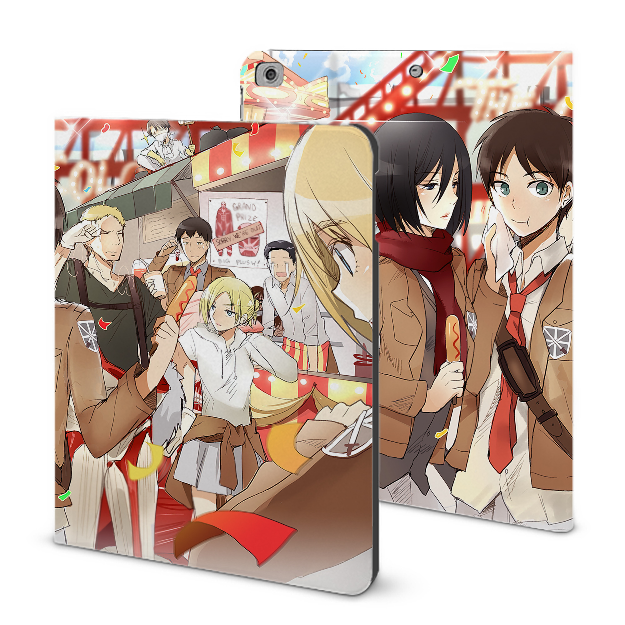 （画像用） 進撃の巨人 Attack on Titan IPad ケース ブック型 PUレザー TPU 耐衝撃 軽量 薄型 ペン収納なし 全面保護 IPad 各モデル対応